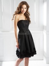 Evening Dress: B2 FALL 2011 - B4095  Catalogue Color:  	BLACK (BK)-BLACK (BK)Fabric-top: 	LUXE TAFFETAAccessory: 	Spaghetti strapsSkirt Length: 	Available in both knee-length 23