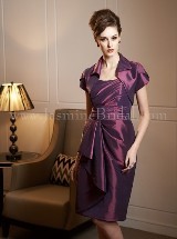 Mother of the Bride Dress: JADE FALL 2011 - J4471  Catalogue Color:  	BORDEAUX (BX)Fabric-top: 	JADE TAFFETAAccessory: 	Jacket and strapsSkirt Length: 	Available in both knee-length 25
