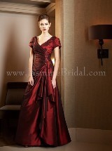 Mother of the Bride Dress: JADE COUTURE FALL 2011 - K4492  Catalogue Color:  	CRANBERRY (CB)Fabric-top: 	LUXE TAFFETASkirt Length: 	Floor length. Skirt length can be changed to tea-length or knee-length.Size Range: 	2-26 