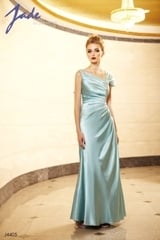 Mother of the Bride Dress: JADE - J4405  Catalogue Color:		SEA GLASS (EL)	Fabric-top layer:		JADE CHARMEUSE	Accessory:		N/A	Skirt Length:		Floor length. Skirt length can be changed to tea-length or knee-length.	Size Range: 		2-26 