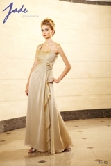 Mother of the Bride Dress: JADE - J4410  Catalogue Color:		LATTE (LT)	Fabric-top layer:		JADE TIFFANY CHIFFON	Accessory:		N/A	Skirt Length:		Floor length. Skirt length can be changed to tea-length or knee-length.	Size Range: 		2-26 
