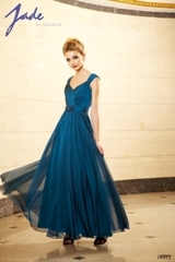 Mother of the Bride Dress: JADE - J4412  Catalogue Color:		TEAL (TL)	Fabric-top layer:		JADE TIFFANY CHIFFON	Accessory:		N/A	Skirt Length:		Floor length. Skirt length can be changed to tea-length or knee-length.	Size Range: 		2-26 