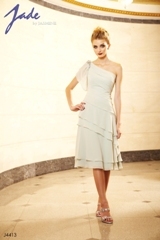 Mother of the Bride Dress: JADE - J4413  Catalogue Color:		PERIDOT (PE)	Fabric-top layer:		JADE CHIFFON	Accessory:		N/A	Skirt Length:		Available in both tea-length 30