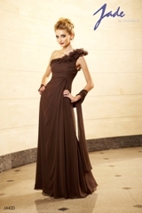 Mother of the Bride Dress: JADE - J4420  Catalogue Color:		ESPRESSO (EO)	Fabric-top layer:		JADE CHIFFON	Accessory:		Shawl	Skirt Length:		Floor length. Skirt length can be changed to tea-length or knee-length.	Size Range: 		2-26 