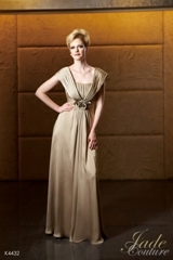Mother of the Bride Dress: JADE COUTURE - K4432  Catalogue Color:		HONEY DEW (HD)	Fabric-top layer:		COUTURE SATIN FACE CHIFFON	Accessory:		N/A	Skirt Length:		Floor length. Skirt length can be changed to tea-length or knee-length.	Size Range: 		2-26 