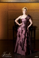 Mother of the Bride Dress: JADE COUTURE - K4437  Catalogue Color:		ORCHID SHADOW (OH)	Fabric-top layer:		LUXE TAFFETA	Accessory:		Shawl	Skirt Length:		Floor length. Skirt length can be changed to tea-length or knee-length.	Size Range: 		2-26 