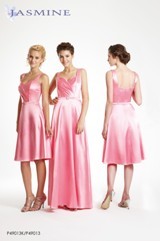 Evening Dress: JASMINE SPRING 2011 - P49013  Catalogue Color:		BLUSH (B3)	Fabric-top layer:		LUSH SATIN	Accessory:		Waistband	Skirt Length:		Available in knee-length 25