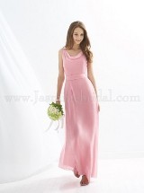 Bridesmaids Dress: B2 SPRING 2012 - B143019  Catalogue Color: 	Cosmopolitan (OT)Fabric-top: 	Poly Chiffon and Poly SatinSkirt Length: 	Floor length. Skirt length can be changed to tea-length or knee-length.Size Range: 	0-34 