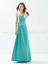 Bridesmaids Dress: B2 SPRING 2012 - B143020  Catalogue Color: 	Aqua (AA)Fabric-top: 	Poly SatinAccessory: 	Spaghetti strapsSkirt Length: 	Floor length. Skirt length can be changed to tea-length or knee-length.Size Range: 	0-34 
