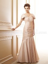 Mother of the Bride Dress: JADE SPRING 2012 - J145009  Catalogue Color: 	Mica (MK)Fabric-top: 	Jade Luminous TaffetaAccessory: 	Tapered straps, jacketSkirt Length: 	Floor length. Skirt length can be changed to tea-length or knee-length.Size Range: 	0-30 