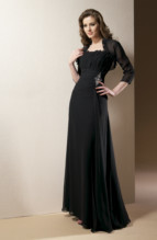 Prom Dress: J1106  Strapless chiffon dress with gathering and embroidery detail at waist, matching jacket. 