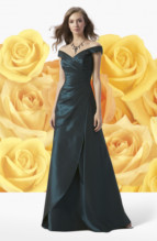 Bridesmaids Dress: L1017  Portrait neckline and A-line of Belsoie Matte Taffeta gown, Belsoie Matte Taffeta gathered bodice. Available in floor length. T-length can be special ordered, at no additional charge. Size Range :  4-28 