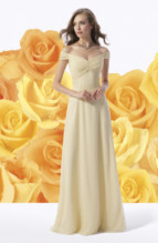 Mother of the Bride Dress: L1021  Portrait neckline and A-line of Belsoie Solid Iridescent Chiffon gown, Belsoie Solid Iridescent Chiffon gathered bodice and waistband with sash at back.Available in floor length. T-length can be special ordered, at no additional charge. Size Range :  4-28 
