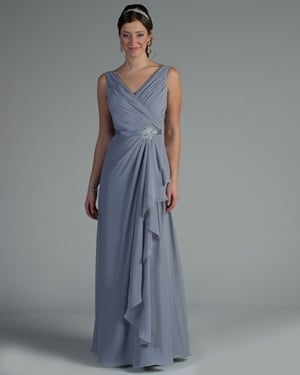 MOB Dress - Tutto Bene Collection: 22202 - Shown in Steel Grey chiffon | TuttoBene MOB Gown