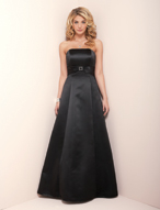 Bridesmaids Dress: MoriLee - 947  The strapless, princess line gown is trimmed with a center shirred, empire band and rhinestone buttons that also meets at the center back empire.  A pleated godet is also topped with sparkling buttons.  Matching shawl is included.
Color Availability:  All Satin Colors 