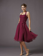Evening Dress: Affairs Bridesmaid Collection: 732 Chiff  Scooped, halter neckline with soft pleats that meet the shirred midriff with waist sash and flared, a-line shirt. Matching shawl is included. Color Availability: All Chiffon Colors (Please view your Mori Lee Chiffon Swatch Card) 