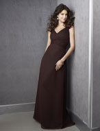 Evening Dress: Ava Collection: 426 Chiffon  Cross over draping on V-neckline with asymmetrically draped empire and A-line skirt. Matching shawl included. Color Availability: All Ava Collection Chiffon Colors 