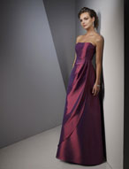 Evening Dress: Ava Collection: 604 Taffeta  The strapless bodice meets the asymmetrical waist sash with a draped overskirt onto the A-line gown. Please View the Ava Collection Taffeta Swatch Card 