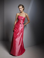Evening Dress: Ava Collection: 607 Taffeta  Asymmetrical draping overlays the strapless, A-line gown with a matching waist tie sash. Please View the Ava Collection Taffeta Swatch Card 
