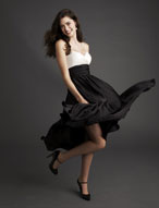 Prom Dress: Bridesmaids Collection: 767 Two Tone Chi  Cross over draping on the sweetheart bodice with thin straps. Shirred midriff and cocktail length skirt. Matching shawl included.Color Availability: Ivory Bodice with all Mori Lee Chiffon Colors or Solid Chiffon Colors 