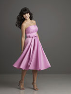 Evening Dress: Affairs Bridesmaid Collection: 787 Satin  Crumb-catcher, strapless neckline meets the set-in midriff and flared skirt. Matching waist tie sash Please View the Mori Lee Satin Swatch Card for Color Reference 