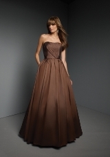 Evening Dress: Bridesmaids Collection: 261 - TAFFETA  Colors: Please View the Mori Lee Satin Swatch Card. Sample Color: VINTAGE BRONZE. SHAWL INCLUDED 