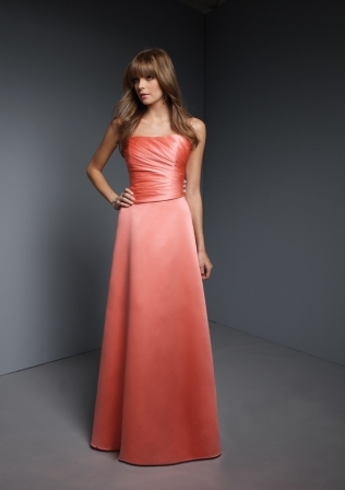Evening Dress: Bridesmaids Collection: 263 - SATIN  Colors: Please View the Mori Lee Satin Swatch Card. Sample Color: CANTALOUPE. SHAWL INCLUDED 