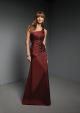 Bridesmaids Dress: Bridesmaids Collection: 264 - TAFFETA  Colors: Please View the Mori Lee Satin Swatch Card. Sample Color: VINTAGE MERLOT 
