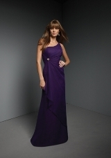 Bridesmaids Dress: Bridesmaids Collection: 270 - CHIFFON  Colors: Please View the Mori Lee Satin Swatch Card. Sample Color: GRAPE 