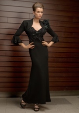 Mother of the Bride Dress: Mori Lee VM FALL 2011 Collection: 70409 - Jersey  Dress and Jacket. Colors: Black and Purple. Sizes Available: 2-26.  