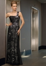 Mother of the Bride Dress: Mori Lee VM FALL 2011 Collection: 70410 - Chiffon Print  Dress and Stole. Colors: Black/Ivory Print, Solid Print. Sizes Available: 2-26.  