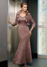 Mother of the Bride Dress: Mori Lee VM FALL 2011 Collection: 70413 - Stretch Satin  Dress and Jacket. Colors: Fossil, Black, Cerise. Sizes Available: 2-26. 