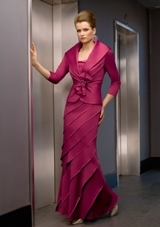 Mother of the Bride Dress: Mori Lee VM FALL 2011 Collection: 70415 - Stretch Satin  Dress and Jacket. Colors: Cerise, Black, Fossil. Sizes Available: 2-26. 