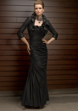 Mother of the Bride Dress: Mori Lee VM FALL 2011 Collection: 70417 - Silky Taffeta  Dress and Jacket. Colors: Black, Mediterranean, Purple, Truffle. Sizes Available: 2-26. 