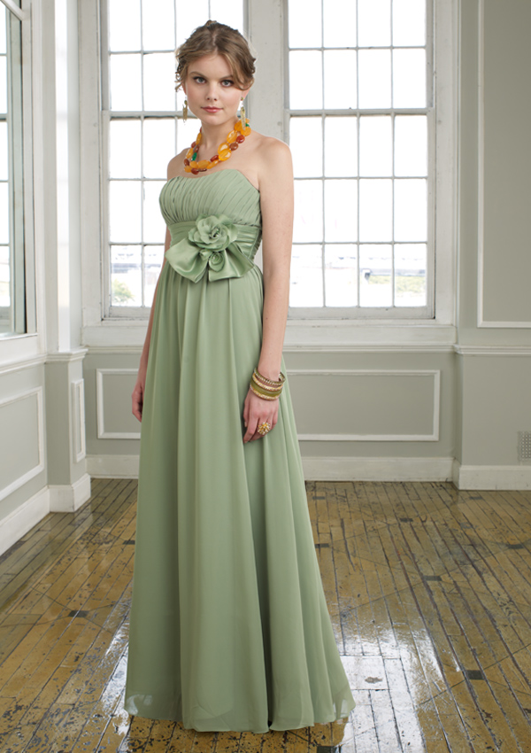 Mori Lee Bridesmaids Collection: 296 - CHIFFON & SATIN WITH REMOVABLE FLOWERS