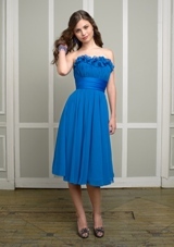 Mother of the Bride Dress: Mori Lee Bridesmaids Collection: 884 - CHIFFON & SATIN  Sample Color: ROYAL BLUE. SHAWL INCLUDED 