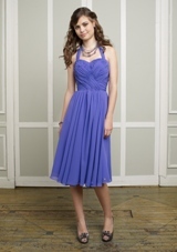 Mother of the Bride Dress: Mori Lee Bridesmaids Collection: 886 - CHIFFON WITH REMOVABLE HALTER STRAP  Sample Color: AMETHYST. 