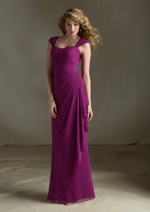  Dress - Mori Lee Bridesmaids FALL 2013 Collection: 683 - Chiffon with Removable Keyhole Coverlet | MoriLee Evening Gown