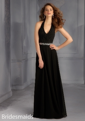  Dress - Mori Lee Bridesmaids FALL 2014 Collection: 701 - Chiffon with Removable Beaded Tie Sash | MoriLee Evening Gown