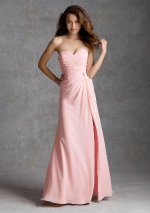 Special Occasion Dress - Mori Lee Bridesmaids SPRING 2014 Collection: 692 - Chiffon with Beaded Brooch | MoriLee Prom Gown
