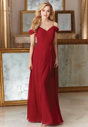 Special Occasion Dress - Mori Lee BRIDESMAIDS FALL 2016 Collection: 141 - Chiffon, Matching Chiffon Tie Sash | MoriLee Prom Gown