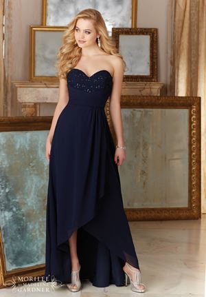  Dress - Mori Lee BRIDESMAIDS FALL 2016 Collection: 142 - Beaded Lace and Chiffon | MoriLee Evening Gown