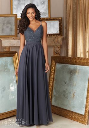  Dress - Mori Lee BRIDESMAIDS FALL 2016 Collection: 146 - Beaded Lace and Chiffon | MoriLee Evening Gown