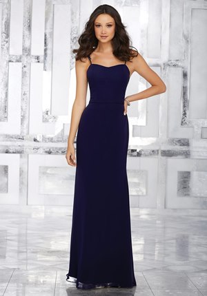 Bridesmaid Dress - Mori Lee BRIDESMAIDS FALL 2017 Collection: 21547 - Chiffon Bridesmaids Dress with Beaded Lace Shoulder Straps | MoriLee Bridesmaids Gown