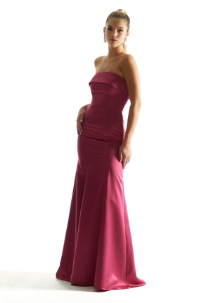  Dress - Morilee Bridesmaids Collection: 21849 - Satin Mermaid Bridesmaid Dress with Cuffed Neckline | MoriLee Evening Gown