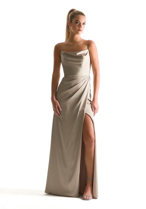 Special Occasion Dress - Morilee Bridesmaids Collection: 21856 - Cowl Neck Luxe Satin Bridesmaid Dress | MoriLee Prom Gown