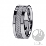 Feri-Fine-Design-Collection | Hi-Tech-Ceramic-and-Tungsten: FERI Plangsten® Ring - FPR3533  Innovation is the focus with FERI designer lines and the newest innovation is the newly released FERI Plangsten® line.FERI Plangsten® line is like no other Tungsten based jewellery being offered today. The exclusive Plangsten® line is the result of 15 months of experimentation of metal compounds to improve the resistance of Tungsten Carbide. FERI Plangsten® compound is a precise mix of Tungsten Carbide and precious metal Platinum at a precise temperature which reduces the brittleness of the jewellery and it increases its resistance to impact. FERI polished Plangsten® Rings are unique with deep luster from within. They have a refreshingly contemporary style to the classic ring and they are backed with a lifetime Warranty. 