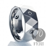 Feri-Fine-Design-Collection | Hi-Tech-Ceramic-and-Tungsten: 9mm FERI Engineer - FTR2808  Tungsten has the highest melting point and lowest vapour pressure of all metals, and at temperatures over 1650°C has the highest tensile strength. It has excellent corrosion resistance second only to carbon (diamonds). FERI polished Tungsten rings are unique with deep luster from within. They have a refreshingly contemporary style to the classic ring and they are backed with a lifetime Warranty. Tungsten carbide's flawless features and indestructible nature will create an everlasting bond between you and your partner. 