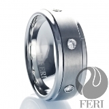 Feri-Fine-Design-Collection | Hi-Tech-Ceramic-and-Tungsten: 9mm Gorgeous stone inlaid Tungsten band - FTR2809  Innovation is the focus with FERI designer lines and the newest innovation is the newly released FERI line.FERI polished Tungsten rings are unique with deep luster from within. They have a refreshingly contemporary style to the classic ring and they are backed with a lifetime Warranty. Tungsten carbide's flawless features and indestructible nature will create an everlasting bond between you and your partner. 