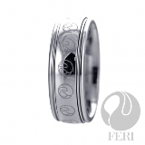 Feri-Fine-Design-Collection | Hi-Tech-Ceramic-and-Tungsten: 7.5mm FERI Tungsten Ring - FTR3810  Width:  7.5mmThis gorgeous FERI polished Tungsten ring is part of the newly released FERI 2010 Fall Collection with a unique deep luster from within. They have a refreshingly contemporary style to the classic ring and they are backed with a lifetime Warranty. Tungsten carbide's flawless features and indestructible nature will create an everlasting bond between you and your partner.* 7.5mm tungsten carbide with FERI logos. 